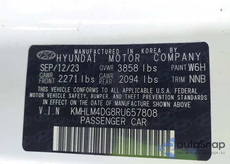 2024 Hyundai Elantra Sel из США, поврежденный, VIN KMHLM4DG8RU657808